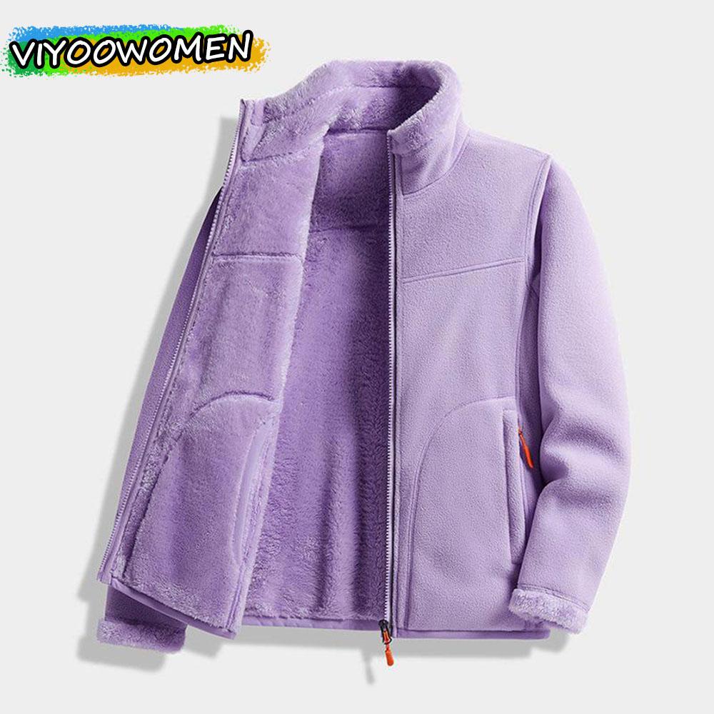 Women's Velvet Autumn Winter Clothes Thick Jacket Coat For Women Outdoor Coral Fleece