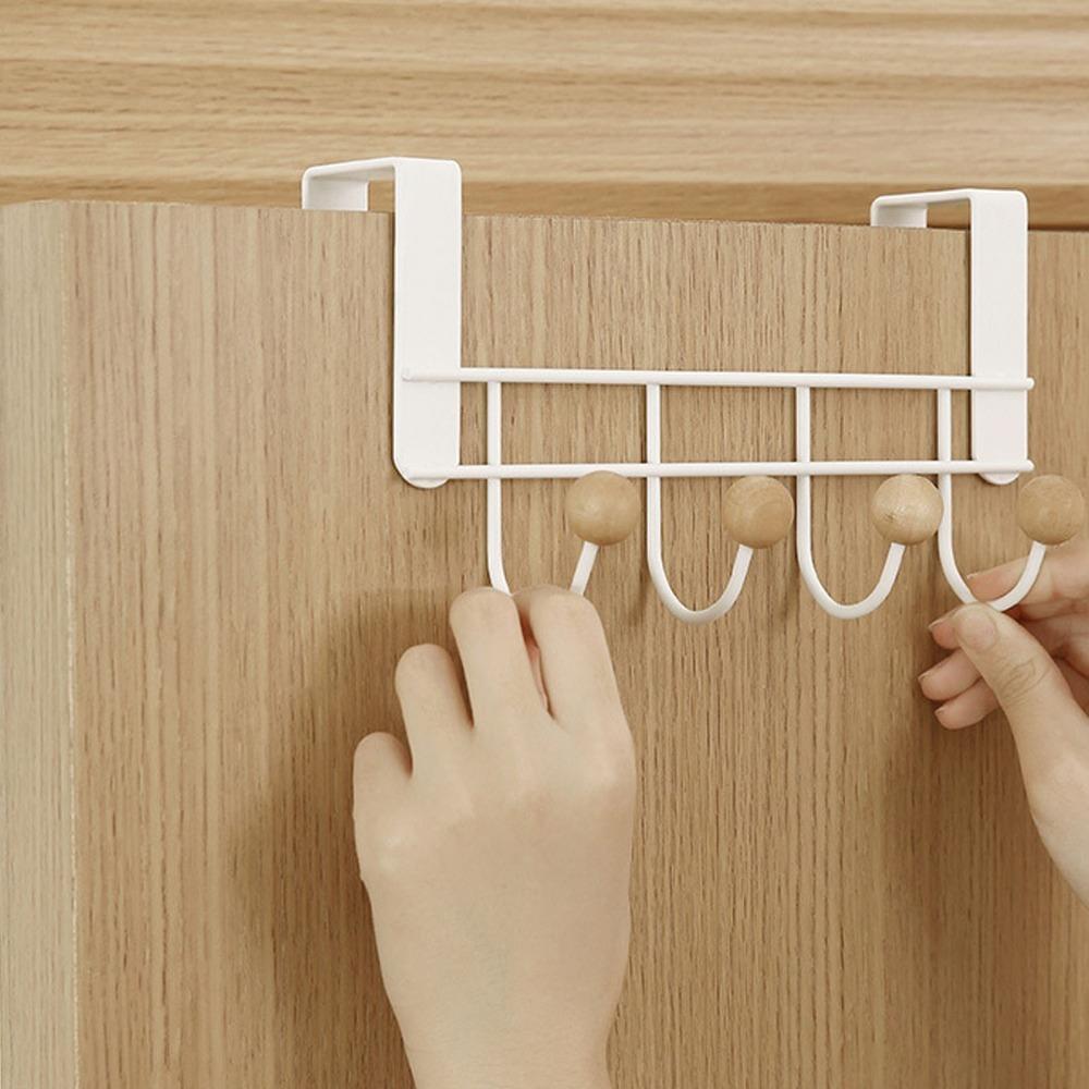 

4 Hooks Back Door Hooks White Door Towel Hanger Bathroom Accessories Over Door Hooks Home Storage