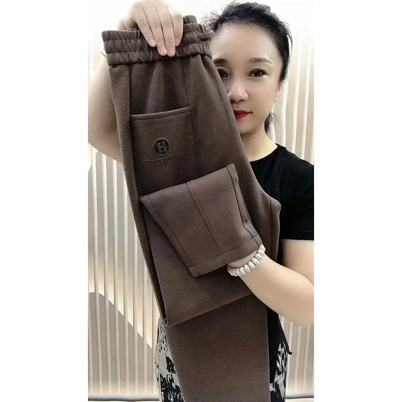 

Air Cotton K-style High Waist Loose Middle-Aged and Elderly Sports Pants Coffee M