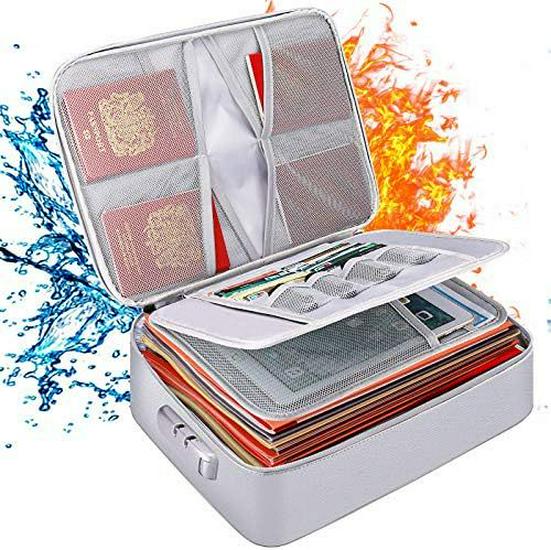 Fireproof Multi-Layer Document and Passport Organizer Bag
