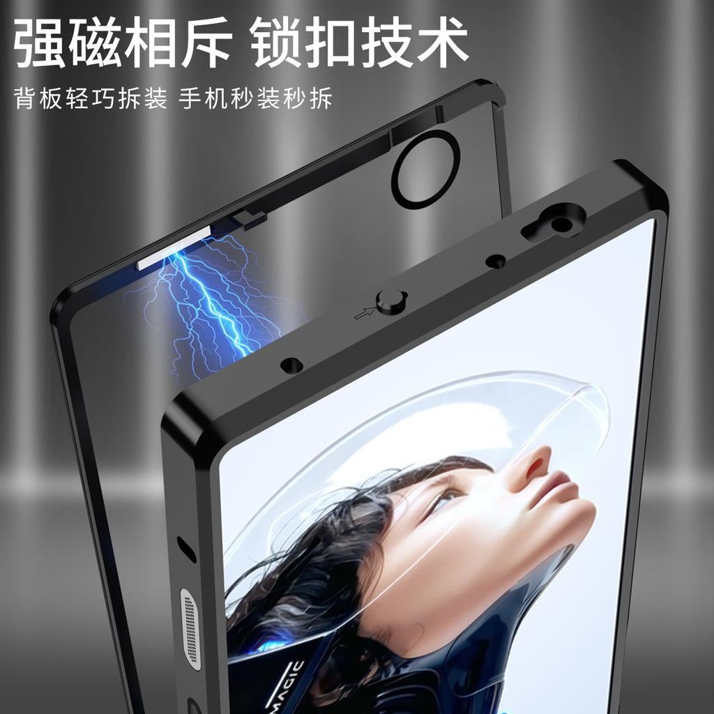 For ZTE Nubia Red Magic 11 Pro Plus 11S Pro Case Alloy Metal Lens Protect Transparent Tempered Glass Hard Shockproof Back Cover