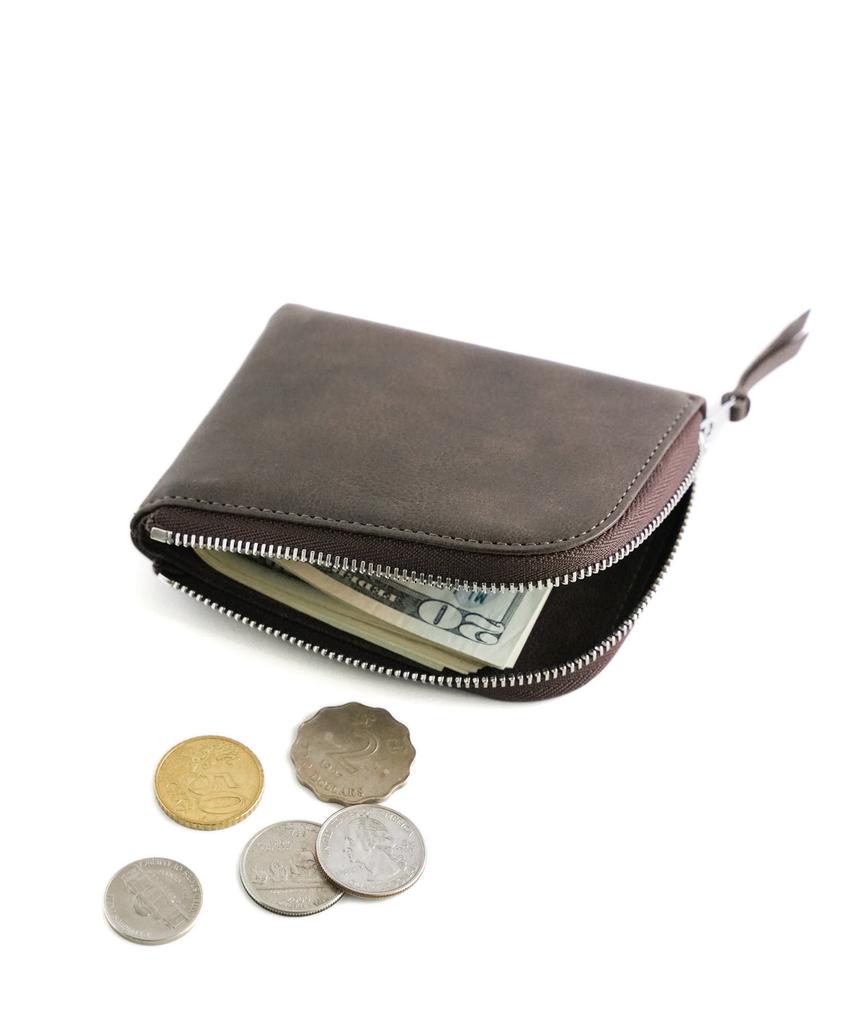 Graygray City Zipper Wallet Ink Brown