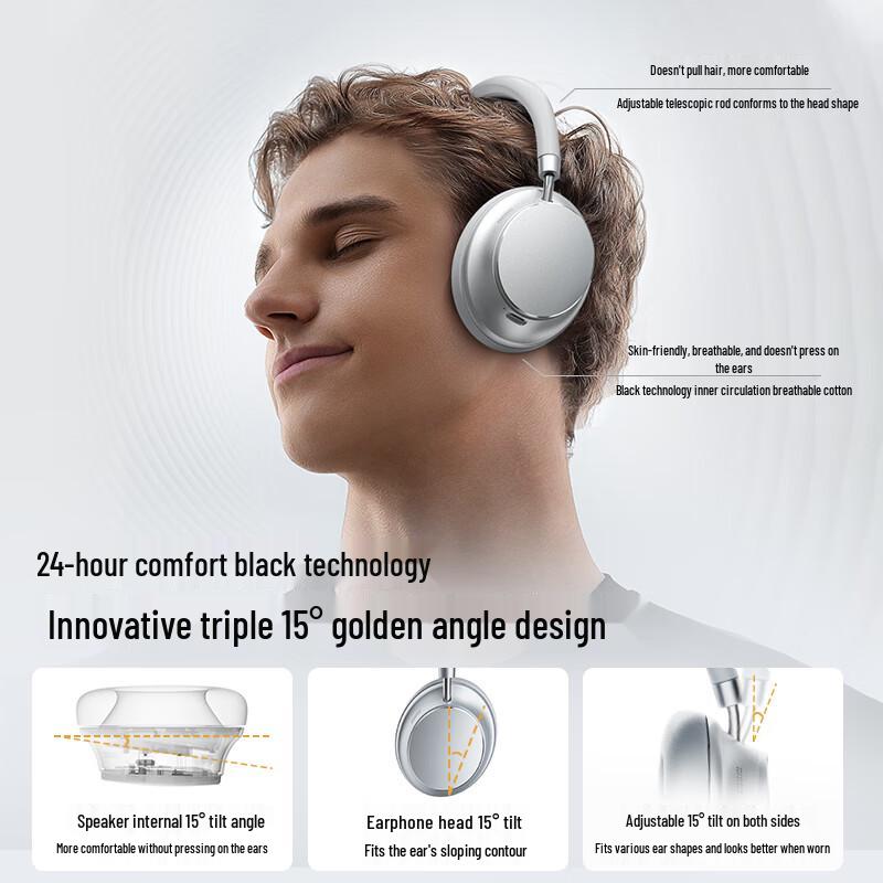 TONEMAC H6 Hi-Res Wireless Active Noise Cancelling Over-Ear Headphones