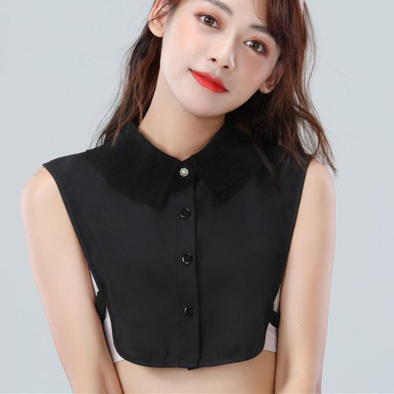 Perfekte Übereinstimmung Elegantes Hemd Abnehmbarer Falscher Kragen Chiffon Halbes Hemd Bluse Top Verstellbare Falsche Kragen Damen Pullover Kleidung Accessoires