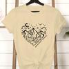 Fashion Women Summer Mountain Hiking Camping Print Adventure Awaits Crew Neck Short Sleeve Tee Tops