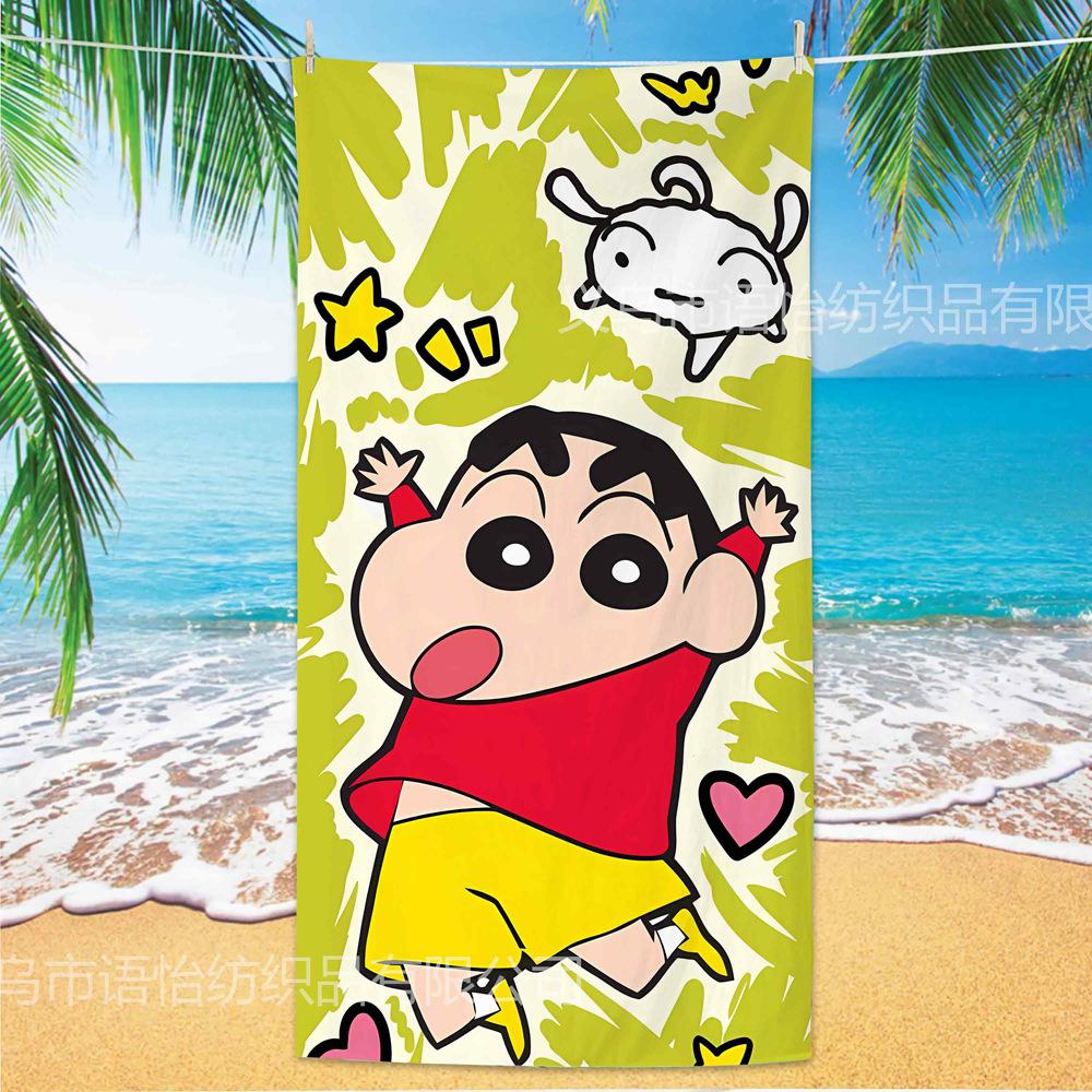 Extra Large Kids Quick Dry Bath Towel Cartoon Character Digital Print Double Sided Flannel Microfiber Beach Towel