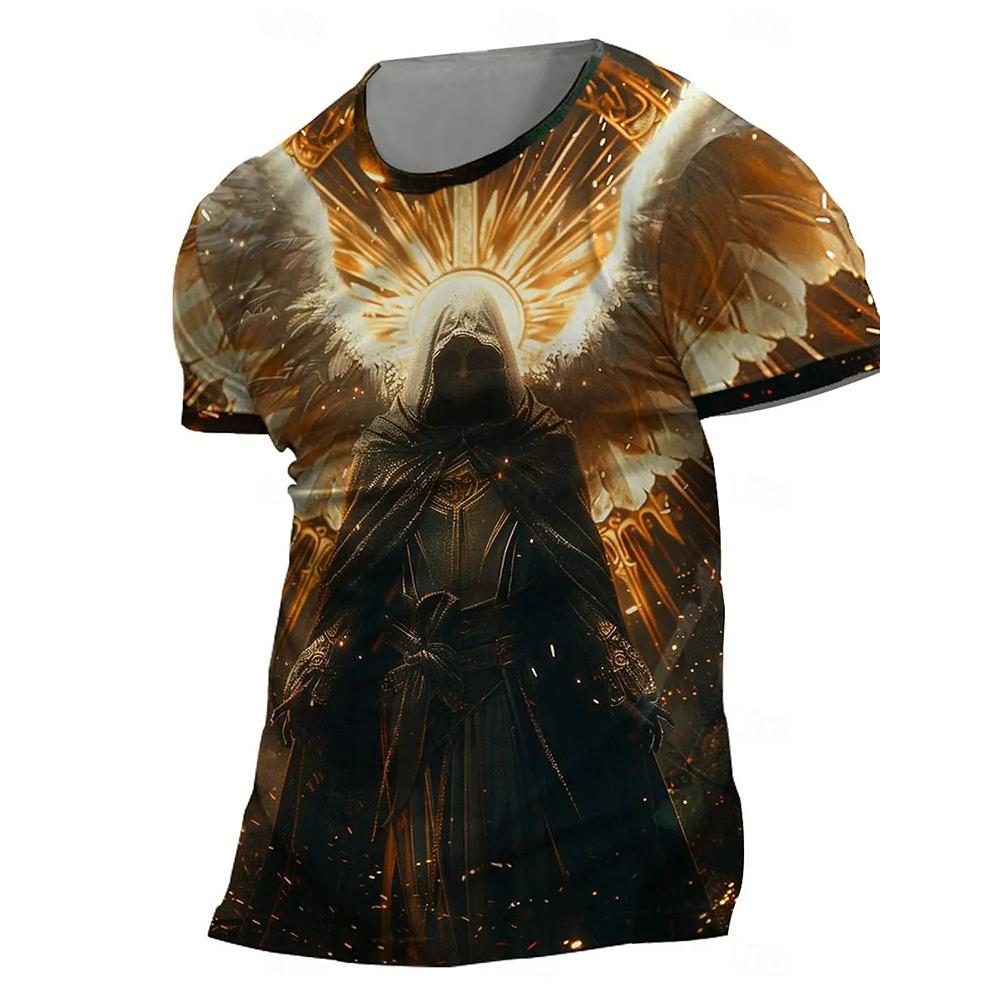 Summer Graphic Templar Cross Knights Templar Fashion Men's 3D Print T Shirt Tee Street Sports Outdoor T Shirt Summer Crew Neck S