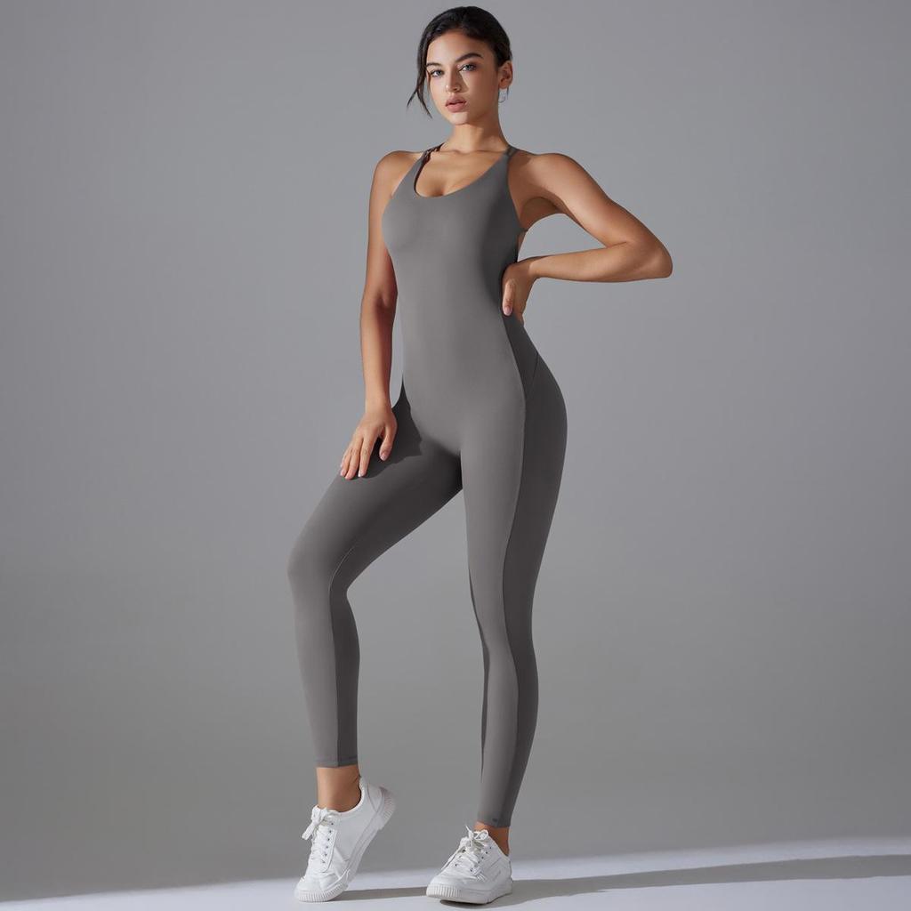 Costum de yoga dintr-o bucată de înaltă performanță pentru femei – respirabil, cu uscare rapidă, elastic, senzație de gol, prietenos cu pielea, ridică șoldurile