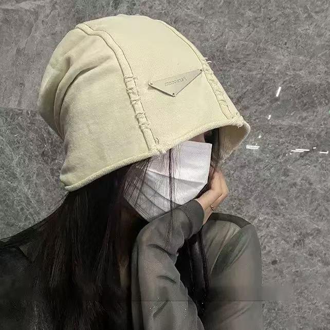 Korean-Style Tie-Dye Beaded Slouchy Beanie for Women - Ethnic Retro Tassel Skull Cap, Early Autumn Wear