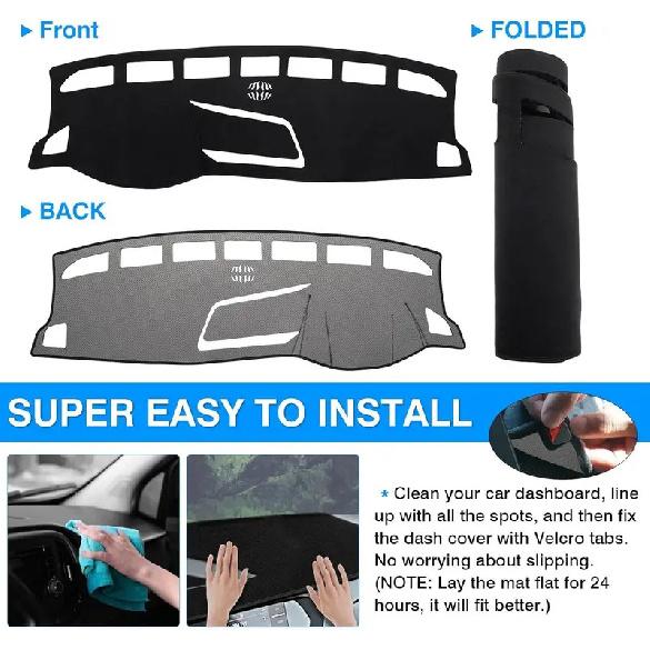 Flannel Dashboard Cover Fits -2026 Volkswagen Taos S/SE/SEL - Sun Shade Anti-Glare UV Protection