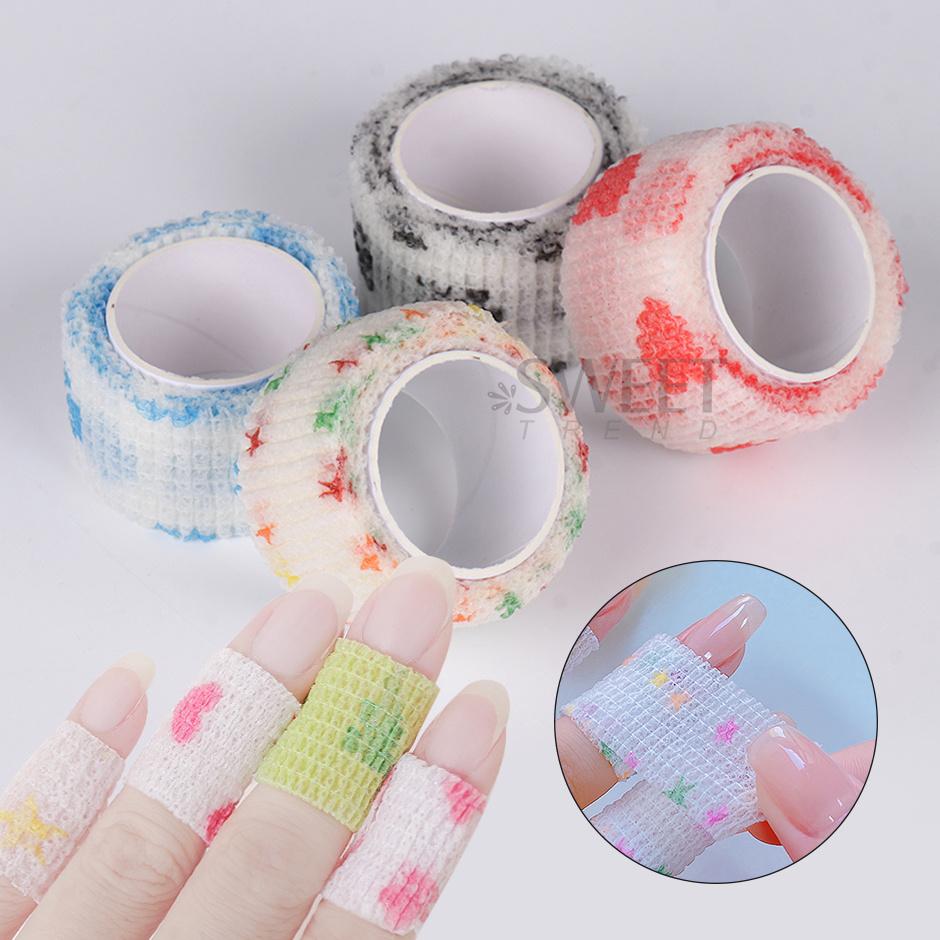 4pcs Flex Nail Finger Protection Bandage Star Heart Roll Tape Wrap Breathable Protective Self-adhesive Bandage Manicure Tools