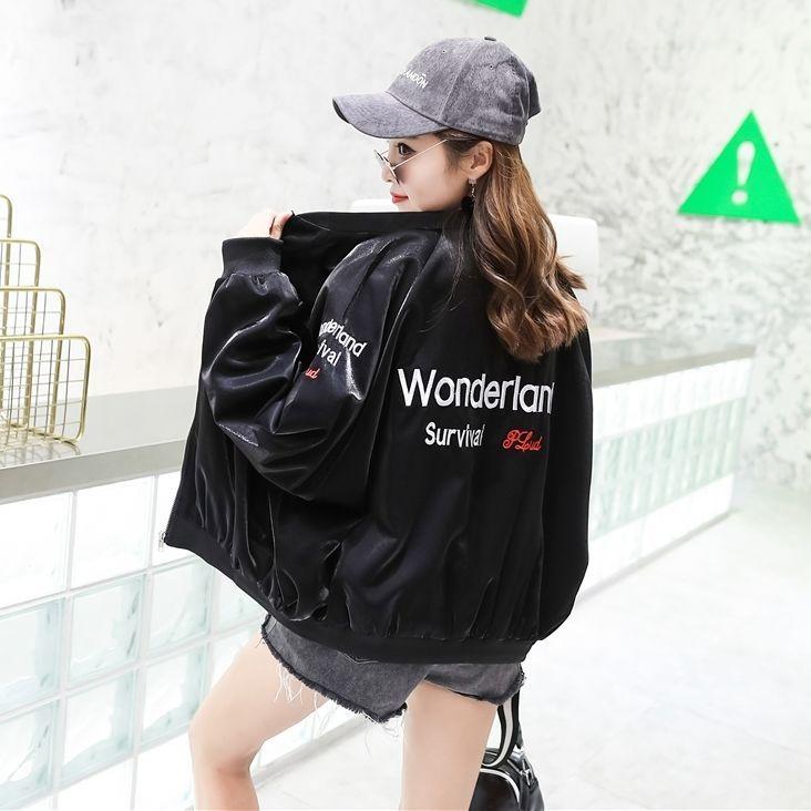 

Базовая женская куртка Нежная уличная одежда Свободные карманы Корейский модный стиль Повседневные Базовый дизайн Классика Универсальная Ретро Винтаж Шик XL чёрный