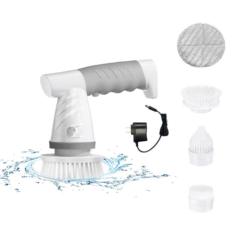 

Электрическая щетка для душа с функцией отжима, беспроводная щетка для ванной комнаты, перезаряжаемая щетка для душа, электрическая щетка для душа с 4 сменными чистящими насадками 220-240V Plug серый