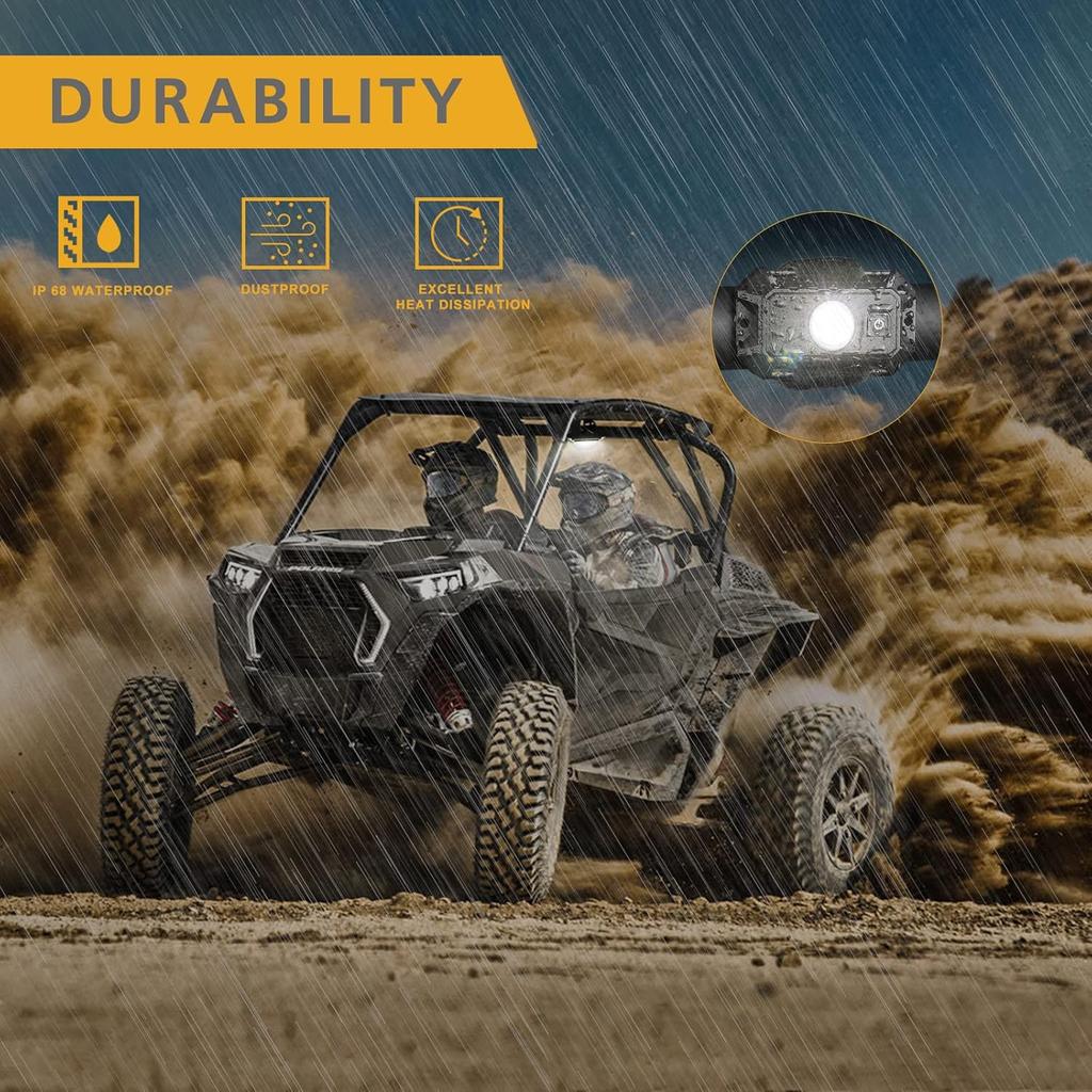 UTV LED Dome Light 12V With Switch, Rfroad Lighting Universal Roll Bar Mount LED White Lights Interior Dome Light For UTV ATV Polaris RZR Can Am Car