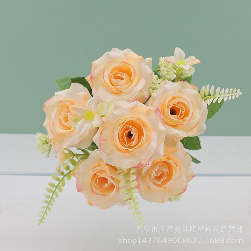 Artificial Rose Bouquet Home Decor Wedding Centerpiece Photography Prop Silk Flower Arrangement In Multiple Colors