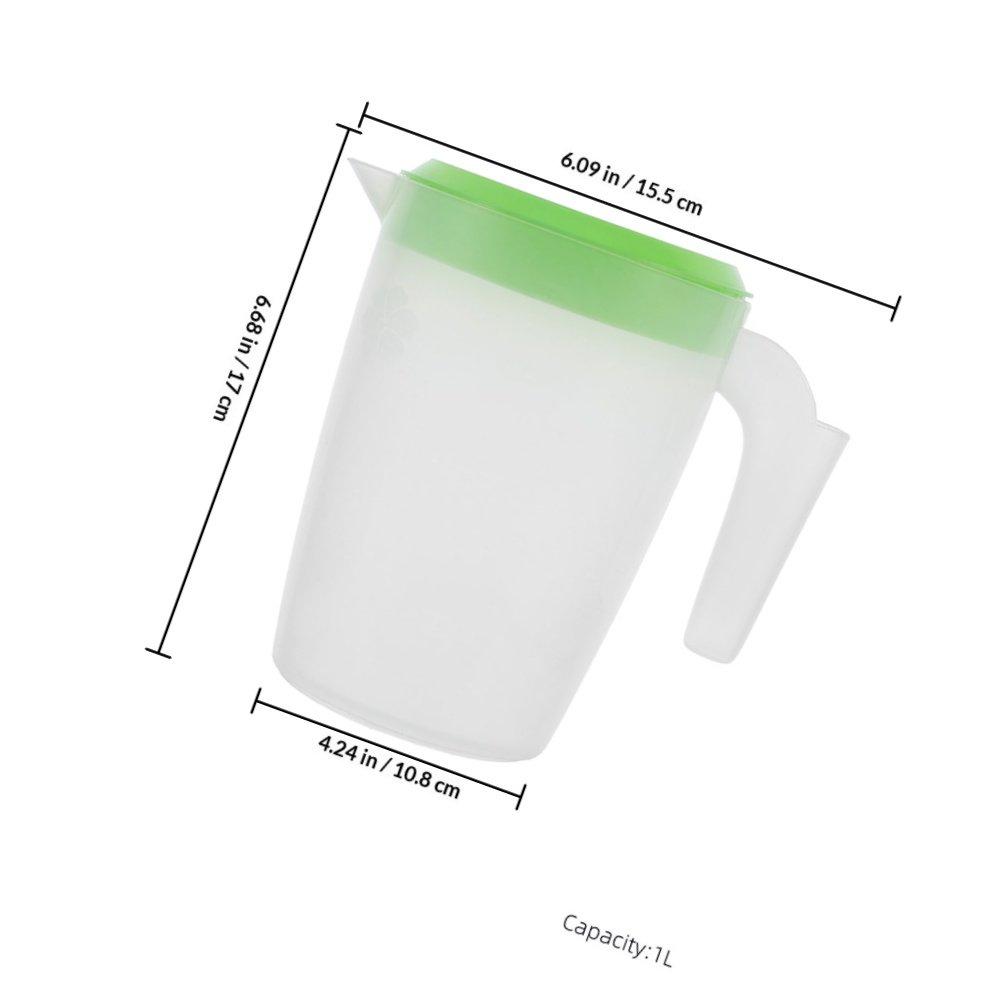 

2Pcs Sturdy Plastic Pitcher with Comfort Grip and Spill Proof Lid Large Fridge Drink Container for Juice Water Beer Tea Parties светло-зеленый