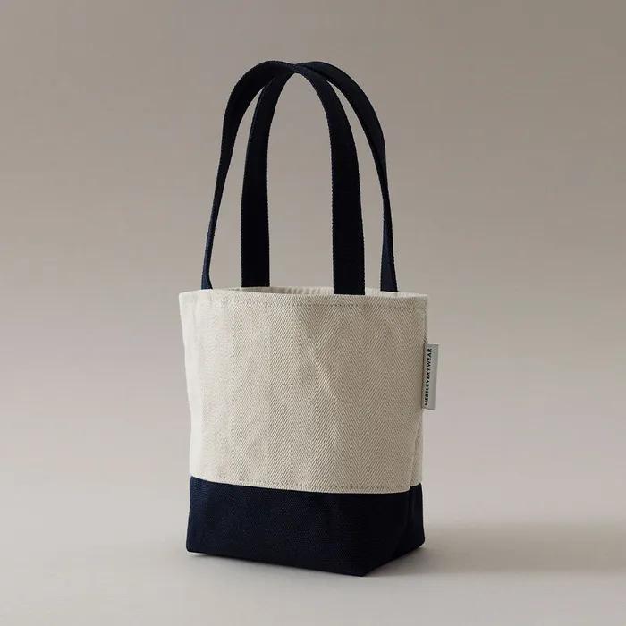Canvas mini tote bag_navy