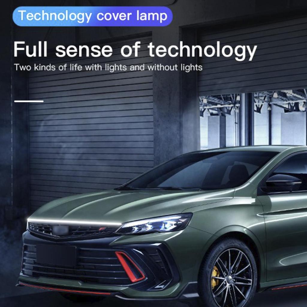 Car Hood LED Daytime Running Light Strip Flexible Dynamic Scan Start Up