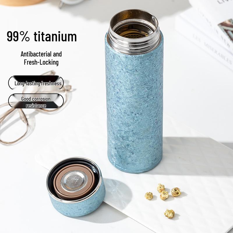 Premium Double-Layer Titanium Tea Cup with Separation Steeping and Insulation