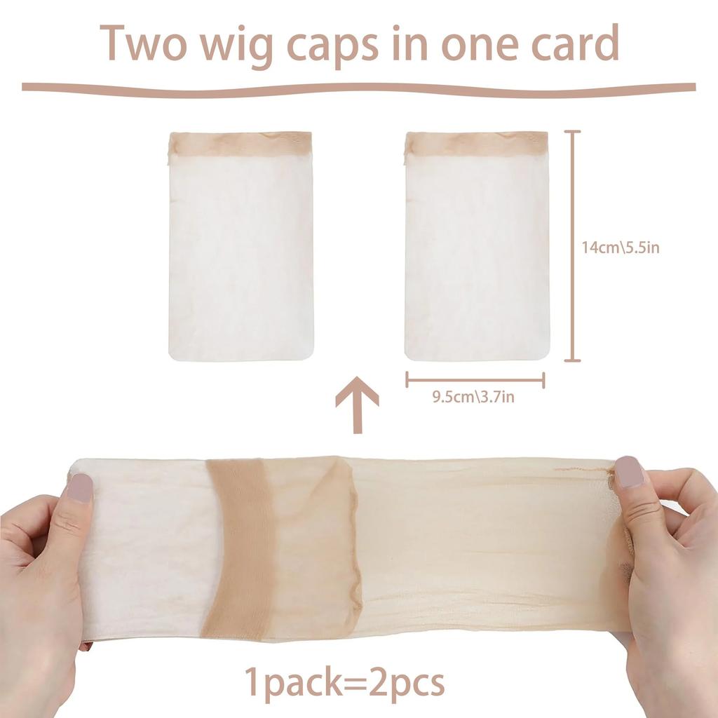 2pcs Set Wig,Hair Net,Compression Cap,Solid Color Wig Cover Cap,Invisible Elasticity,Super Soft Breathable Stretch,Lightweight