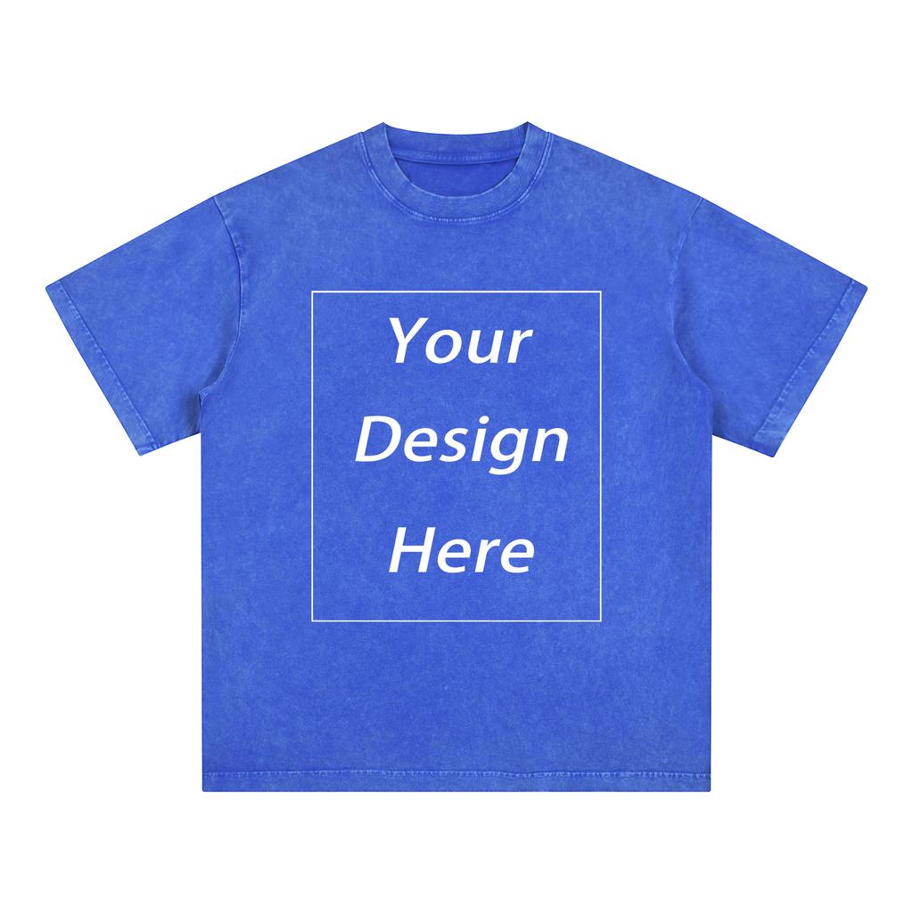 220 GSM 100% Bavlna Acid Wash Tričko Vlastní Vzor Unisex Trička s Krátkým Rukávem