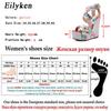 Fashion Eilyken Summer Fashion Wedge Platform Sandals Woman Buckle Strap Silk Printed Sexy Female Party Casual Shoes