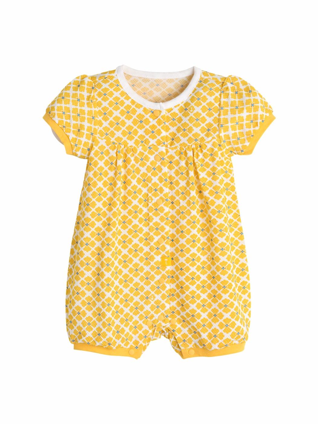 Summer Jenda Rayon Mesh Short Sleeve Baby Bodysuit Romper 70 жёлтый