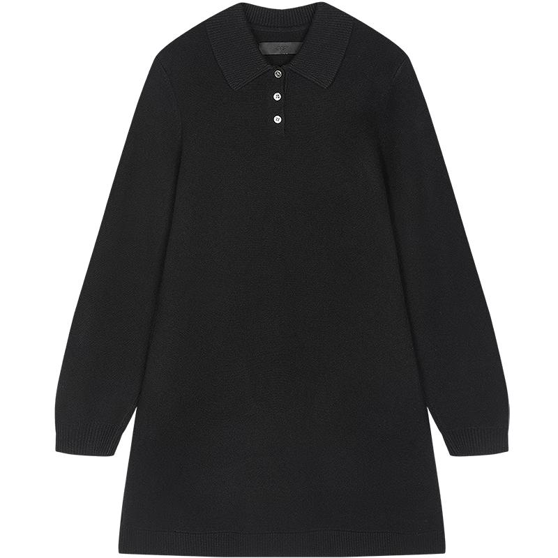 JNBY Fall 2025 Polo Collar Long Sleeve A-Line Dress