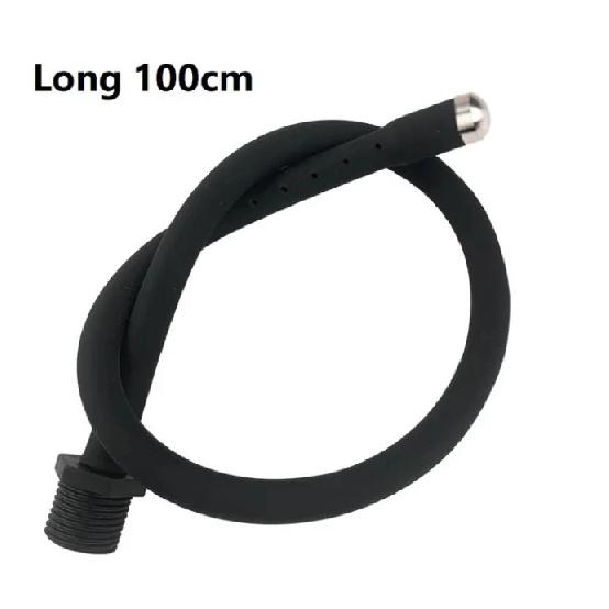 Silicone Metal Anal and Vaginal Washing Porous Sausage Filler Women Washing Device Unisex Adult Sex Product