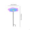 20 Inch Height Birdbath Birdfeeder with Metal Stake Backyard Decoration Flower Pattern Garden