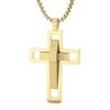 Trendy Pendant Necklaces for Men Metal Cross Stainless Steel Link Chain Accessories Irregularly Male Choker Shiny Jewelry