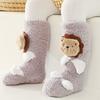 Baby Cartoon Animal Floor Sock Newborn Socks Non-slip Leg Warmers Coral Fleece