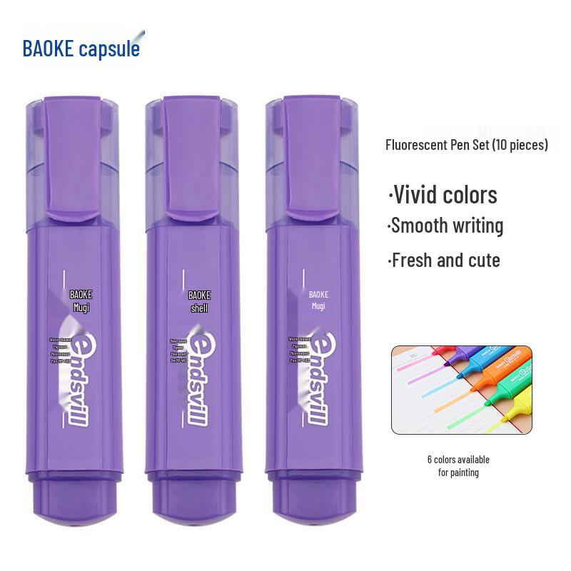 Bao Ke MP460 Fluorescent Water-Based Highlighter Pen for Note-Taking and Marking Chisel Tip