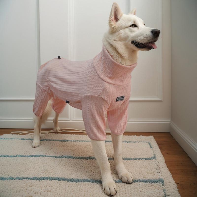 Elastic Dog Pajamas Pet Jumpsuit Four-legged Sleepwear Large Dogs Pet Loungewear High Collar Pet Warm Pajamas