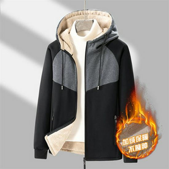 Men's Double-Sided Fleece Crew Neck Thick Thermal Sweatshirt 