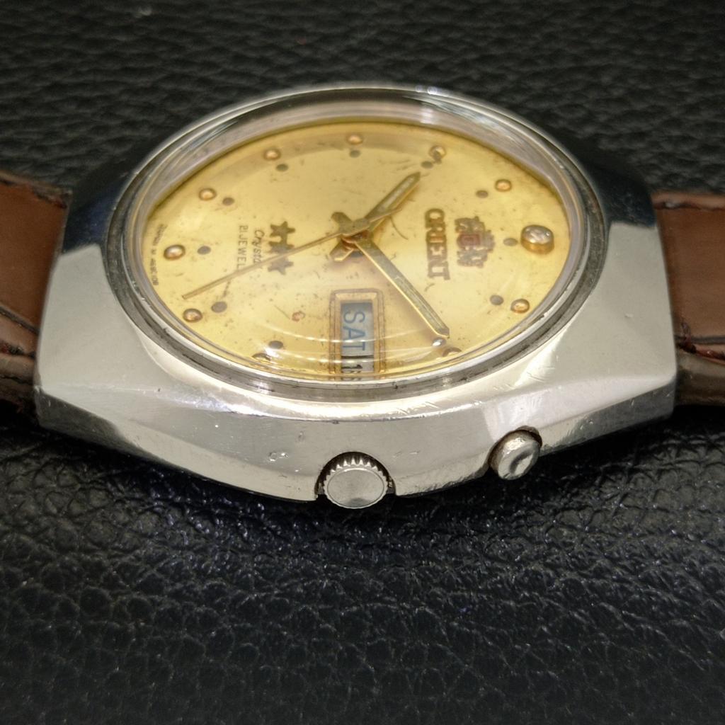 USED JAPAN ORIENT CRYSTAL 46943 AUTOMATIC MENS ORIGINAL DIAL WATCH a432880-2 R113-a432880