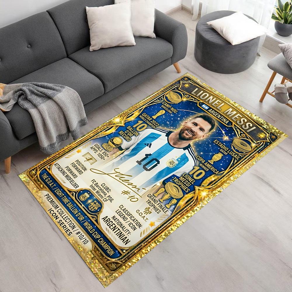 Messi's Golden Achievement Floor Rug Office Rug Suitable for Hallway Decorate room Dormitory Foyer Anti-slip Rug Anime Office Decor