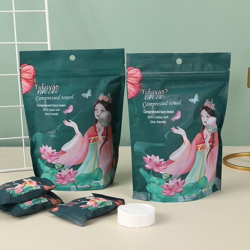 Compact Compressed Pure Cotton Towels - Thick, Individually Wrapped, Perfect for Travel, Easy Makeup Removal.