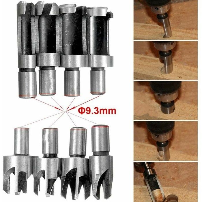 AIMOONSA Kit 8 fraises bouchons bois HSS acier carbone revêtement titane 6/10/13/16 mm