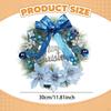 Artificial Christmas Wreath (30 Cm) with Bow for Hanging, Suitable Front Door, Fireplace, Party