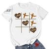 Women's round Collar Short Sleeve T-shirt INS Fashion Mathematical Formula Print Casual Summer Top Polyester Fabric