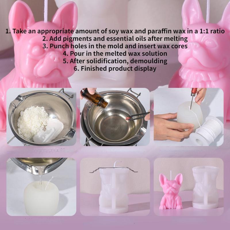 Fadougou Aromatherapy Candle Mold DIY Cute Pet Animal Ornament Expansion Stone Silicone Mold