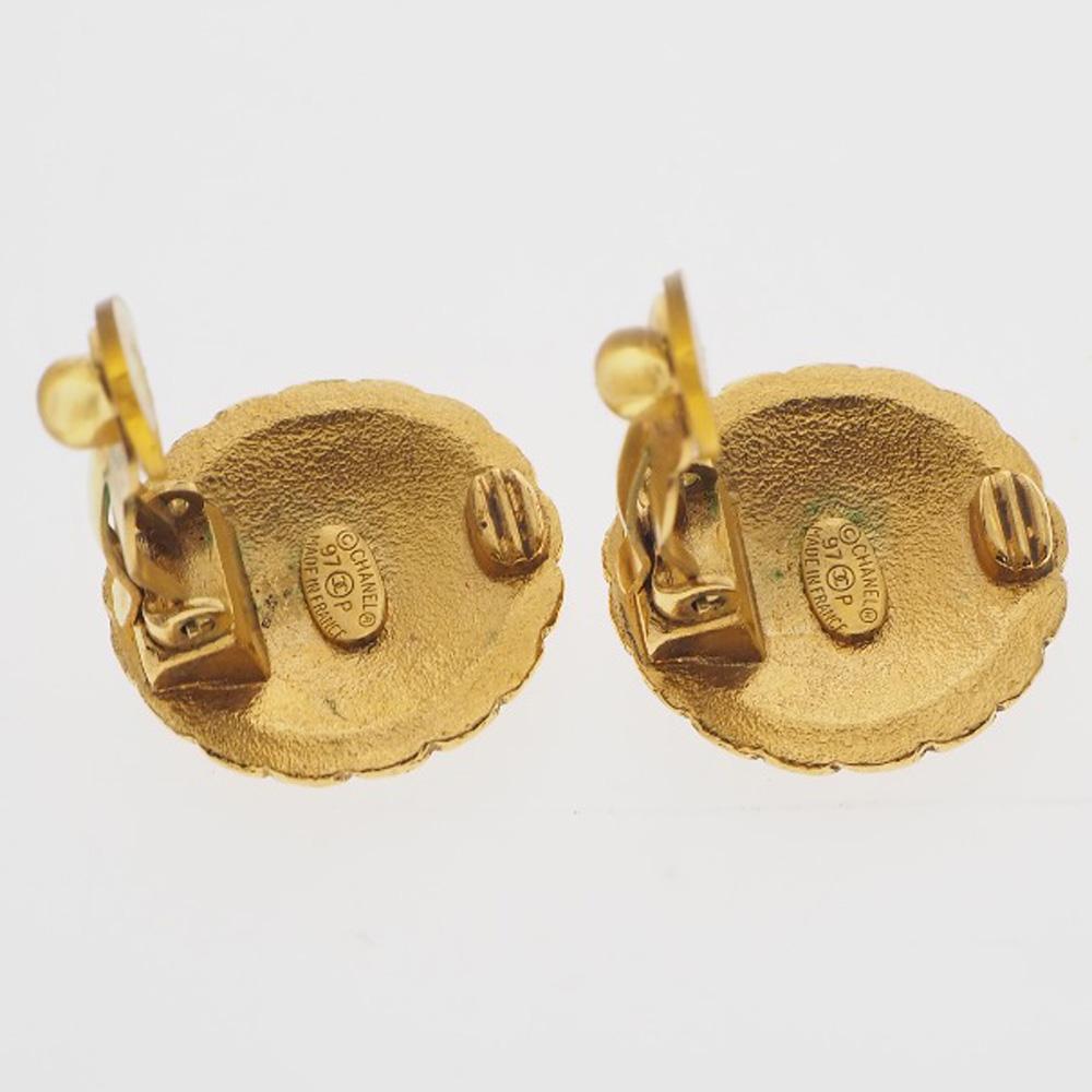 CHANEL COCO Mark Earring vintage gold Plated Gold 14.6g Women Used