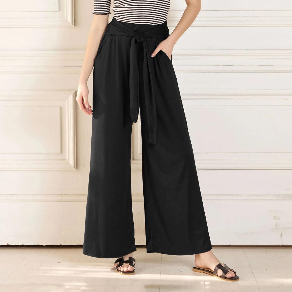 Winter Solid Color Hanging Lace-up Wide Leg Pants with Soft and Comfortable Yoga Pants Women