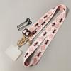 Mobile phone lanyard Long crossbody with shoulder back Ethnic style pearl pendant Retro pattern Adjustable neck wide cloth belt