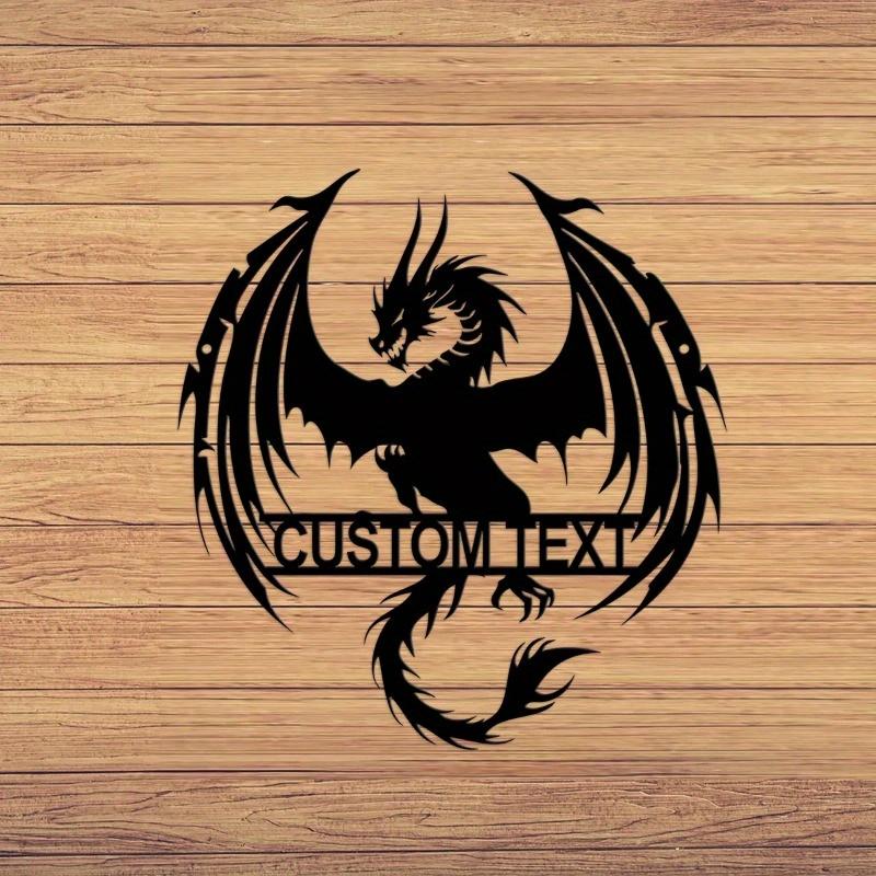 Custom Dragon Metal Wall Art, Personalized Dragon Metal Sign, Gorgeous Dragon Wall Decor, Ideal Dragon Name Sign & Gift for Dragon Lovers