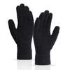 1 Pair Unisex Winter Gloves Thick Plush Five Fingers Non-slip Touch Screen Solid Color Stretchy Heat Retention Cycling Outdoor Activity Gloves