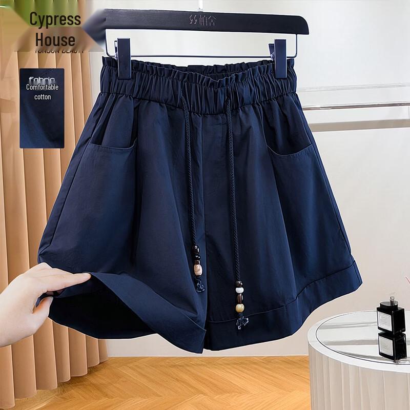 Women s Pure Cotton High-Waisted Wide-Leg Shorts M