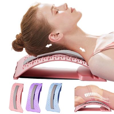 Back Stretcher Waist Trainer Adjustable Cervical Spine Lower Back Neck Pain Relief Massager Cushion Arch Lumbar Back Cracker Board Stretching Device