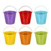 PATIKIL Small Metal Buckets with 6 Mini Galvanized Buckets for Party 7"x6.4" Handles, Crafts, Favors, Decorations, Green/Yellow/Orange/Blue/Red/Purple